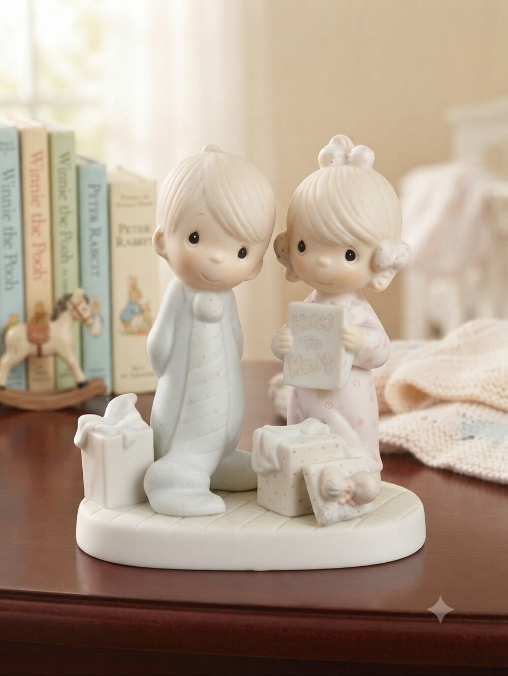 Precious Moments White Porcelain 'Our First Christmas Together' Figurine Base